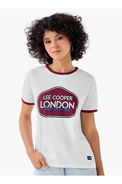 Lee Cooper تي شيرت قطني بقصّة عادية مع طباعة شعار