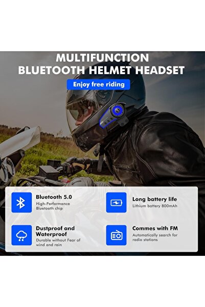 Mmctech BT35 Rgb Renkli Işıklı ve Yüksek Sesli Bluetooth Kask Intercom motosiklet Interkom Kulaklık