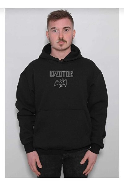 Hunors Sportswear & Company سويت شيرت ليد زيبلنك مطبوع موديل يونيسكس قطن بغطا...