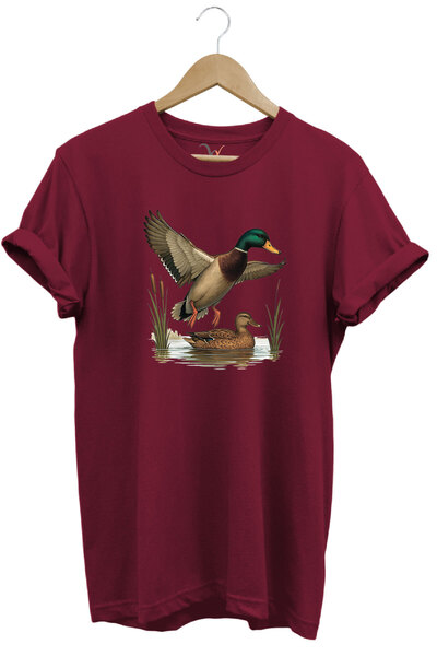 WİDİ Hunting Hunting Mallard Duck Hunting Reedbed Printed Tshirt