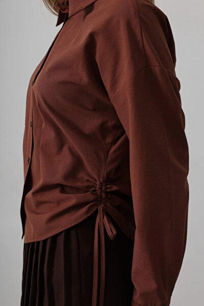 GENCULUS Basic Shirt with Tie Sides Dark Brown
