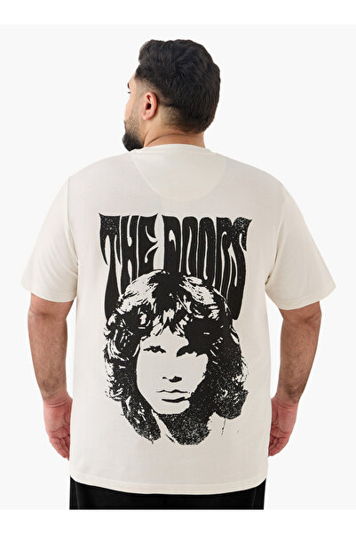 FAV تي شيرت جيم موريسون بطبعة ورقبة دائرية مقاس كبير