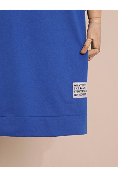 MissRunin Crew Neck Slit Combed Sweat