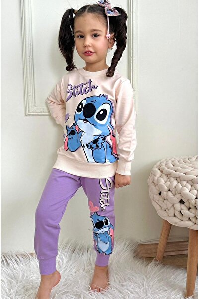 LİLLYPİCCA Girl's Heart Patterned 2-Thread Tracksuit Set