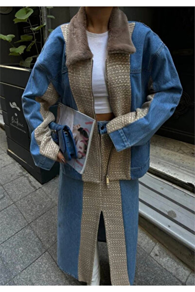 GENCULUS Chane Garni̇i̇ Denim Coat Beige