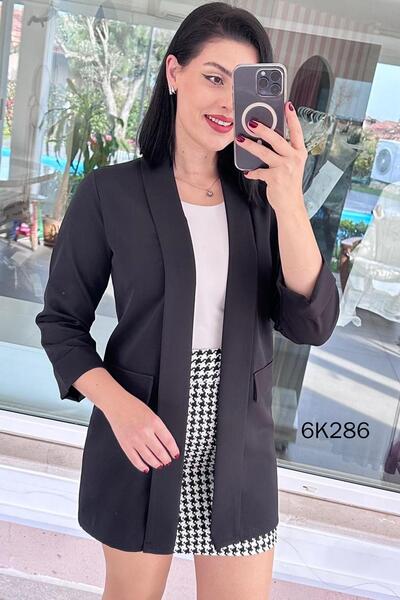 İnce Topuk Basen Kaplayan Blazer Jacket 6K286