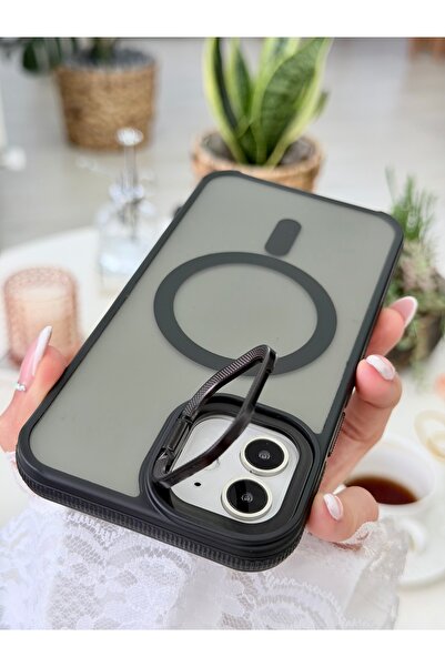 Go Aksesuar Iphone 12 ve 12 Pro Uyumlu Magsafe Özellikli Kamera Çerçeveli Sta...