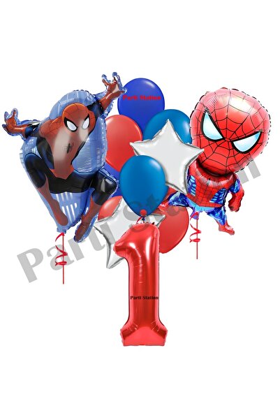 Parti Station Örümcek Adam 1 Yaş Balon Set Avengers Örümcek Adam Konsept Doğu...