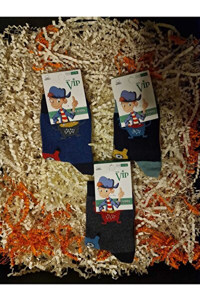 LİA Underwear Patterned Long Boys' Socks 3-Piece Set