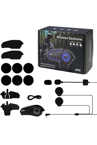 Mmctech BT35 Rgb Renkli Işıklı ve Yüksek Sesli Bluetooth Kask Intercom motosiklet Interkom Kulaklık