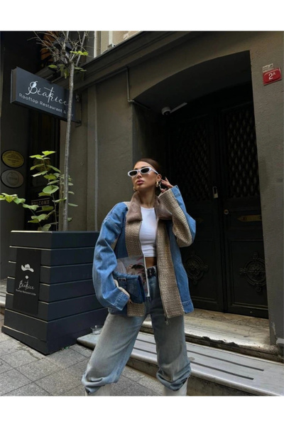 GENCULUS Chane Garni̇i̇ Denim Coat Beige