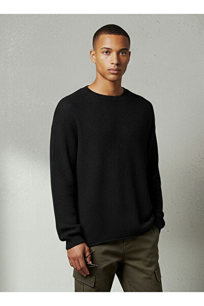 Lee Cooper سترة أوساكا الرجالية المحبوكة ذات الرقبة المستديرة