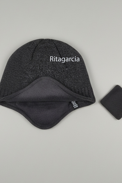 Ritagarcia Unisex Fleece-Lined Earflap Beanie - Windproof Thermal Winter Beanie