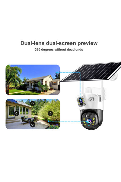 V380 Pro V380 Dual Len 6MP Solar Battery Powered Camera VCS09 CCTV Wireless 4G IP PTZ Waterproof Dual Lens