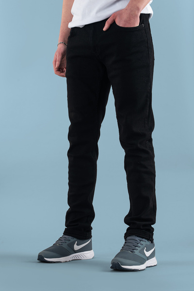 bombe Men's Slim Fit Lycra Nails Jeans Trousers Smoked