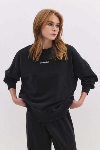 No Matter What Sweatshirt mit Slogan und Used-Look