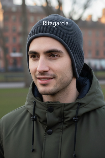 Ritagarcia Unisex Fleece-Lined Earflap Beanie - Windproof Thermal Winter Beanie