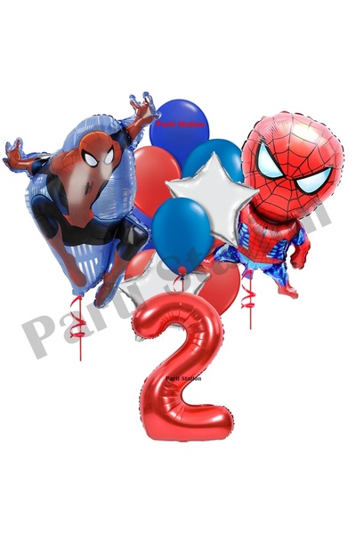Parti Station مجموعة بالونات سبايدر مان لعمر سنتين، مجموعة بالونات أفنجرز سبايدر مان للذكرى السنوية، مجموعة بالونات حمراء على شكل أرقام