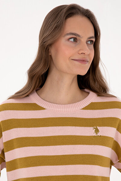 U.S. Polo Assn. Women's Powder Striped Crew Neck Sweater 50314653-Vr042