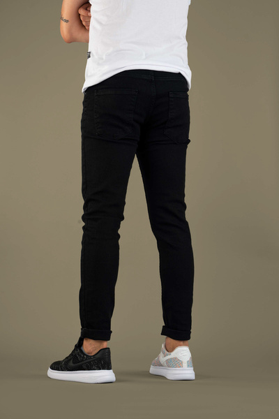 bombe Men's Slim Fit Lycra Nails Jeans Trousers Smoked