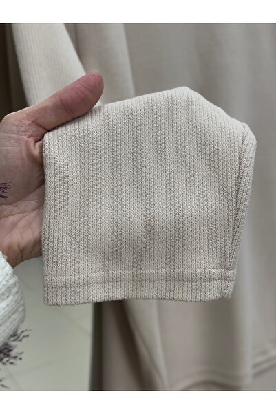 MİHRA STORE Bahara Düz Corded Fabric Trouser Suit-As490 Stone