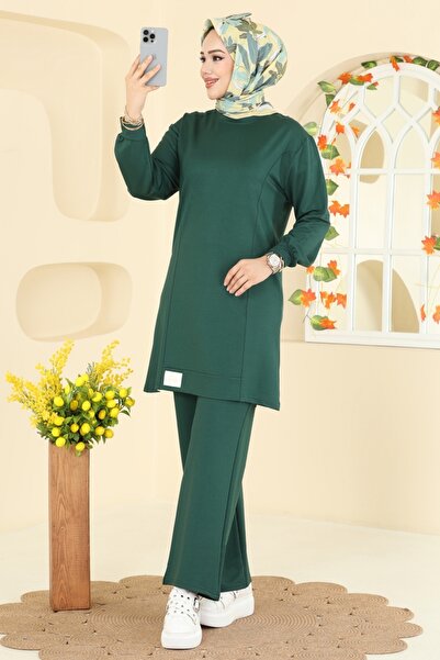 ModaMerve Arma Detaylı Spor Takım 2758AYD574-MS Zümrüt