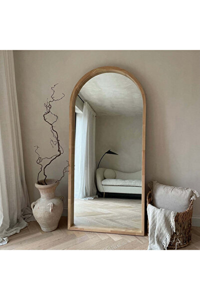 Muummirror 170x80 cm Doğal Ağaç Çerçeveli Boy Aynası - El Yapımı Ağaç Boy Aynası