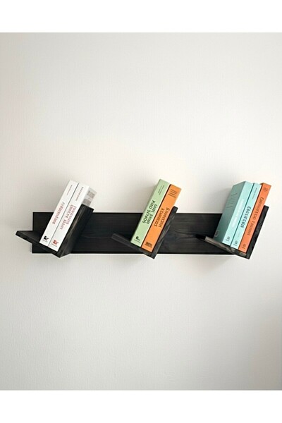 O&A WOOD Doğal Ahşap Kitaplık, Dekoratif Tasarım Ahşap Vintage Kitaplık
