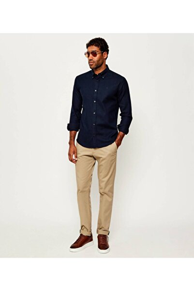 BOSS Men's Slim Fit 100% Cotton Long Sleeve Navy Blue Shirt 50550583-404