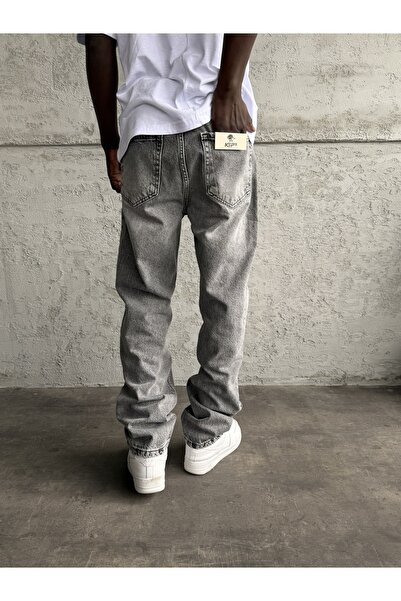 KağanKY Сірі джинси з потертостями та рваними елементами