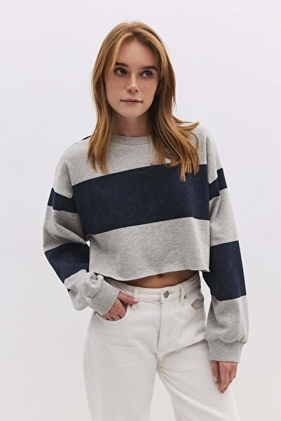 No Matter What Gestreiftes, kurzes Sweatshirt