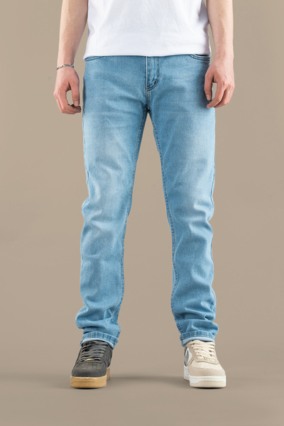 bombe Men's Slim Fit Lycra Nails Jeans Trousers Smoked