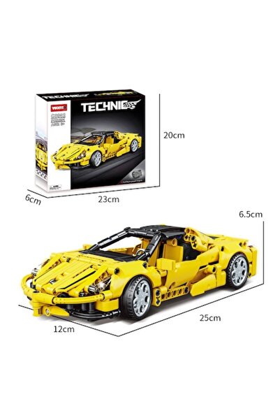 WOMA educational construction set, 391 pieces, car model, yellow