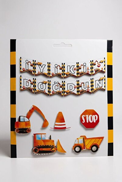 Cadde Süs Banner cu plic cu tematică de construcție