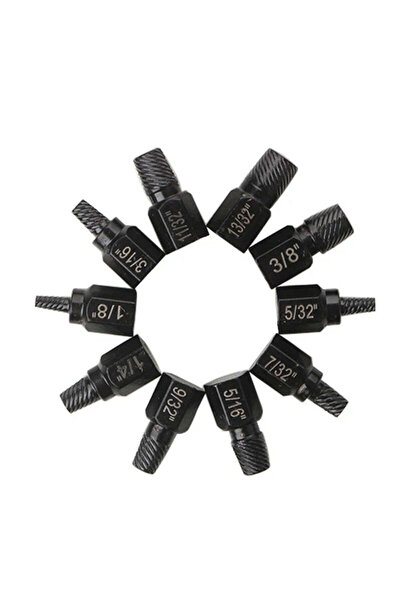 OEM Set of 10 extractors for broken screws and nuts – durable alloy steel