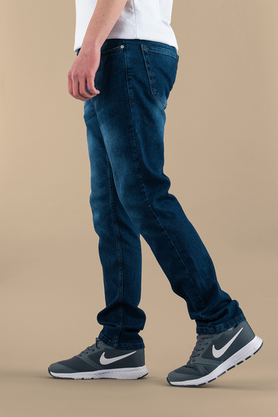 bombe Men's Slim Fit Lycra Nails Jeans Trousers Smoked