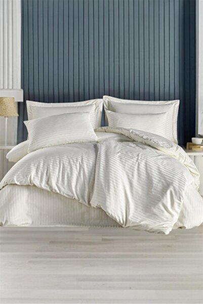 Bayev Berry Cream Double Cotton Satin Duvet Cover Set 200 X 220