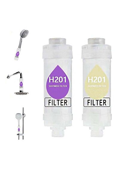 H201 Halonhe 2-piece Vitamin C Shower Head Filter - Removes Chlorine & Fluoride, Helps Dry Skin & Hair Lo