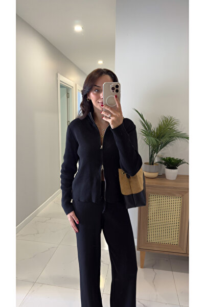 BİRCANÇİL Md Jua Black Zippered Knitwear Set