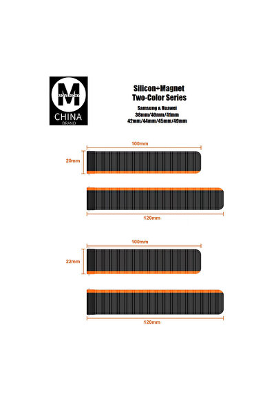 ceppark Apple Watch 42mm Mo-Wb1 Dual Color Magnetic Silicone Band - Grey-Orange-(5796) - Tygo1237-129