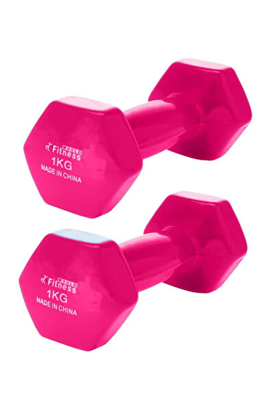 Fitness World 1kg Vinyl Dumbbell 2-Piece Pink