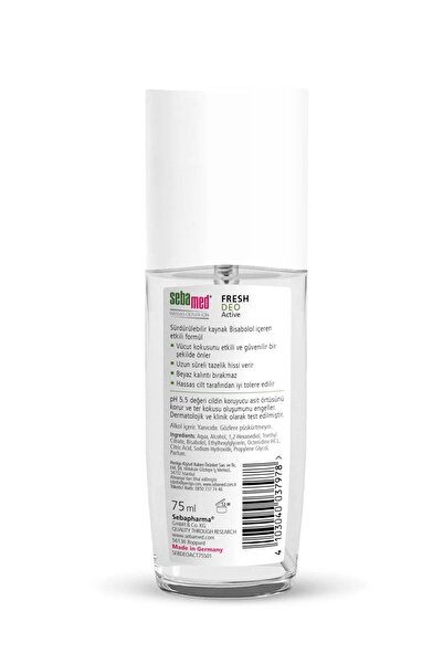 Sebamed Fresh Activa Ferahlık Deo 75 ml Hassas Ciltler İçin Aluminyumsuz 48 Saat Koruma