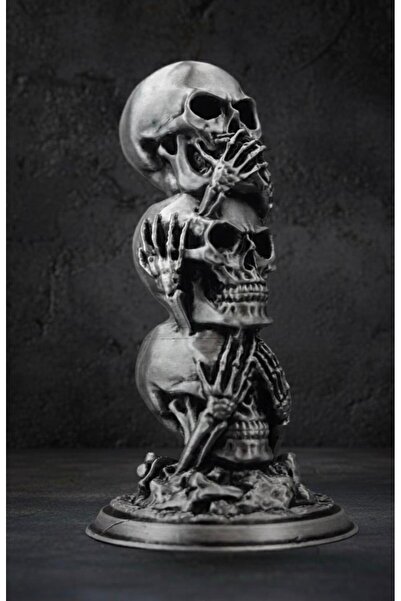 Figmentra Görmedim Duymadım Bilmiyorum Kuru Kafa Figürlü Dekor