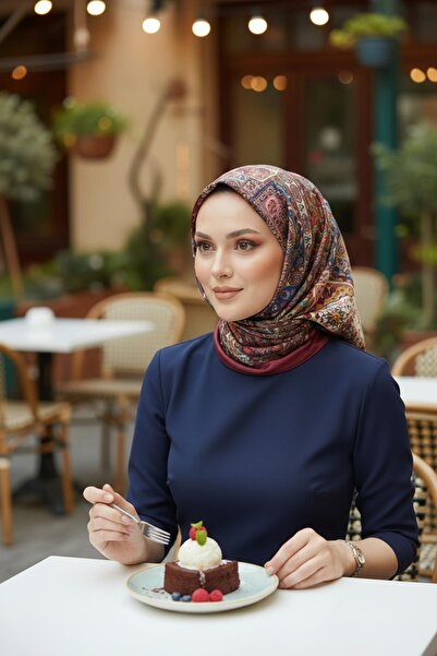 AFVENTE Ethnic Pattern Tan Soft Cotton Scarf