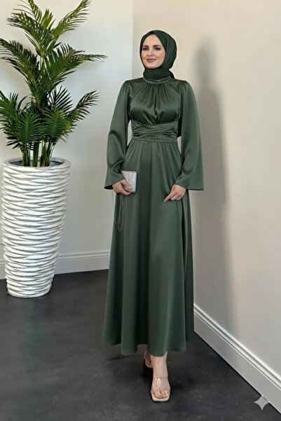 STYLE NİŞANTAŞI Diba Cross Satin Evening Dress