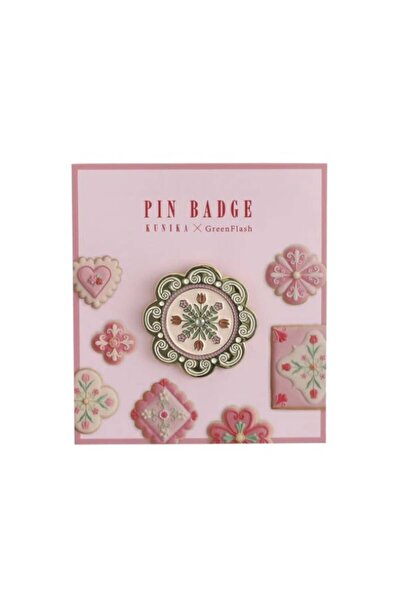 Green Flash & Kunika Pin Padge Rozet - Pembe