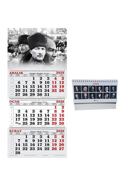 GENC DIJITAL BASKI 2026 Yılı Gemici Takvimi-ve Masa Takvimi -Farklı Atatürk Resimleri