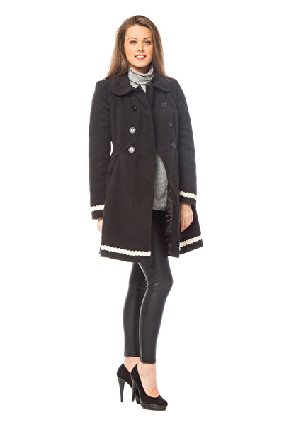 TINKA Fashion Palton negru cloș