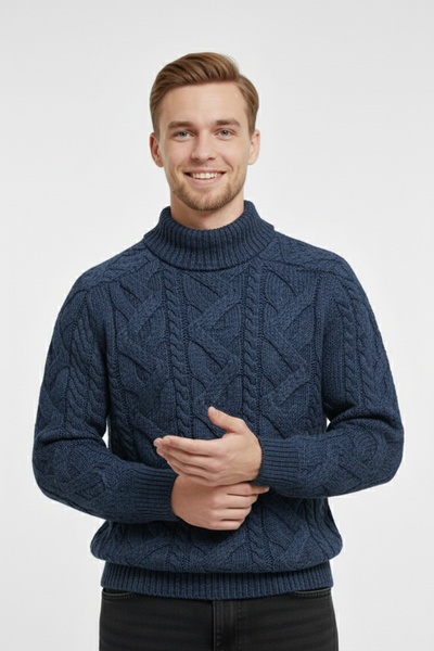 Pulltonic Pulover gros pentru bărbați cu jumătate de gât înalt