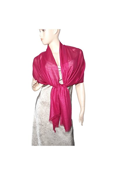 L-line fashion Women's shawl with lurex inserts, fuchsia pink